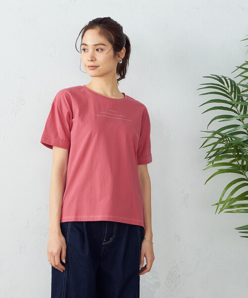 COMME CA ISM(コムサイズム)の「ロゴ プリントTシャツ(Tシャツ/カットソー・レディース・ホワイト/ベージュ/チャコール/パープル系・SMALL/MEDIUM/LARGE)」の12枚目の写真