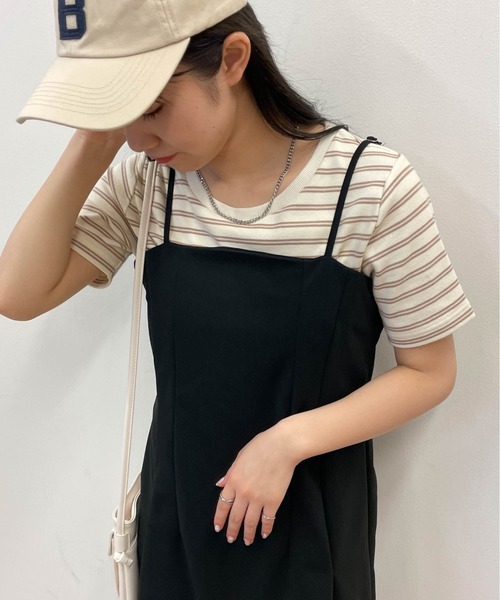 WEGO(ウィゴー)の「WEGO/リブショートT(Tシャツ/カットソー・レディース・グリーン系その他5/ケリー/ライトイエロー/ブラック/ブルー系その他/ホワイト/ブラック系その他5/ベージュ系その他5/ホワイト系その他/オレンジ/ブラウン系その他5・LARGE/MEDIUM/SMALL)」の6枚目の写真