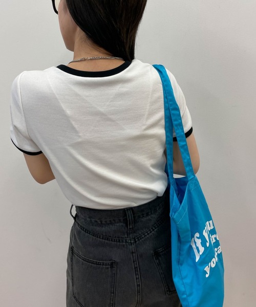 WEGO(ウィゴー)の「WEGO/リブショートT(Tシャツ/カットソー・レディース・グリーン系その他5/ケリー/ライトイエロー/ブラック/ブルー系その他/ホワイト/ブラック系その他5/ベージュ系その他5/ホワイト系その他/オレンジ/ブラウン系その他5・LARGE/MEDIUM/SMALL)」の17枚目の写真