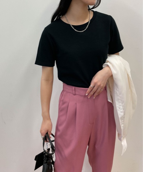 WEGO(ウィゴー)の「WEGO/リブショートT(Tシャツ/カットソー・レディース・グリーン系その他5/ケリー/ライトイエロー/ブラック/ブルー系その他/ホワイト/ブラック系その他5/ベージュ系その他5/ホワイト系その他/オレンジ/ブラウン系その他5・LARGE/MEDIUM/SMALL)」の19枚目の写真