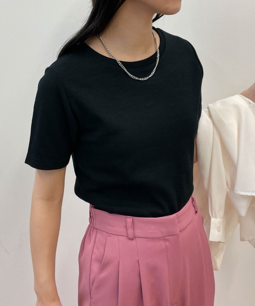 WEGO(ウィゴー)の「WEGO/リブショートT(Tシャツ/カットソー・レディース・グリーン系その他5/ケリー/ライトイエロー/ブラック/ブルー系その他/ホワイト/ブラック系その他5/ベージュ系その他5/ホワイト系その他/オレンジ/ブラウン系その他5・LARGE/MEDIUM/SMALL)」の20枚目の写真