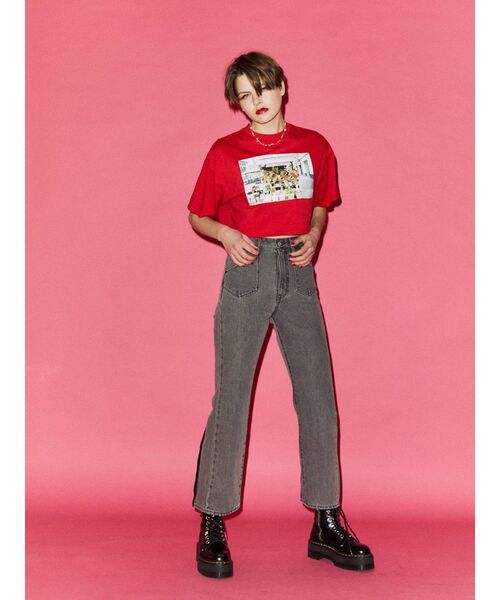 jouetie(ジュエティ)の「バックZIPフレアデニム(デニムパンツ・レディース・ライトブルー/ブラック・SMALL/MEDIUM)」の6枚目の写真