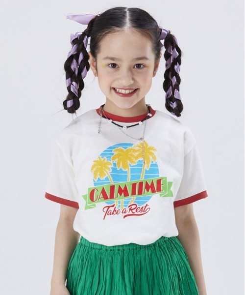 Life Support Products(ライフサポートプロダクツ)の「吸水速乾リンガープリントT(80~150cm)(Tシャツ/カットソー・キッズ・ライトブルー/ベージュ/グリーン/マスタード/オフホワイト/キナリ・110/90/100/130/150/140/120/95/80)」の2枚目の写真