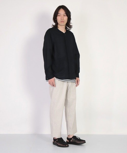 SPELLBOUND（スペルバウンド）の「[SPELLBOUND / スペルバウンド] 綿麻ボイルパナマ ミリタリーカディガン（カーディガン/ボレロ・メンズ・ネイビー/オリーブ・3/2）」の19枚目の写真