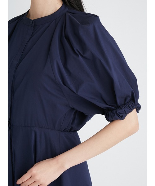 Mila Owen（ミラオーウェン）の「袖デザインタイプライターフレアワンピース　手洗い可能（ワンピース・レディース・ネイビー/ホワイト/チェック・1/0）」の11枚目の写真