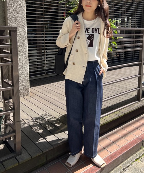 Chez toi（シェトワ）の「ロープベルト付配色ステッチタックパンツ（その他パンツ・レディース・オフホワイト/カーキ/ブルー/インディゴブルー・FREE）」の11枚目の写真