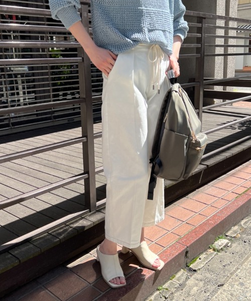 Chez toi（シェトワ）の「ロープベルト付配色ステッチタックパンツ（その他パンツ・レディース・オフホワイト/カーキ/ブルー/インディゴブルー・FREE）」の5枚目の写真
