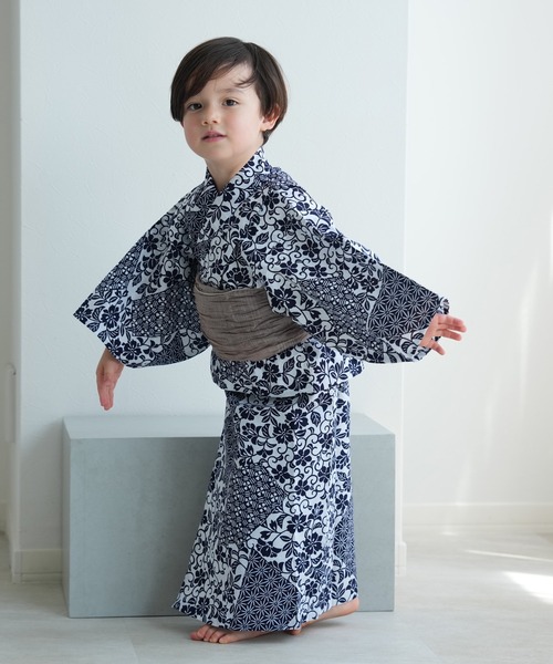 浴衣3点セット utatane ダークネイビー 新品】utatane 高級変わり織 浴衣3点セット ダークネイビー