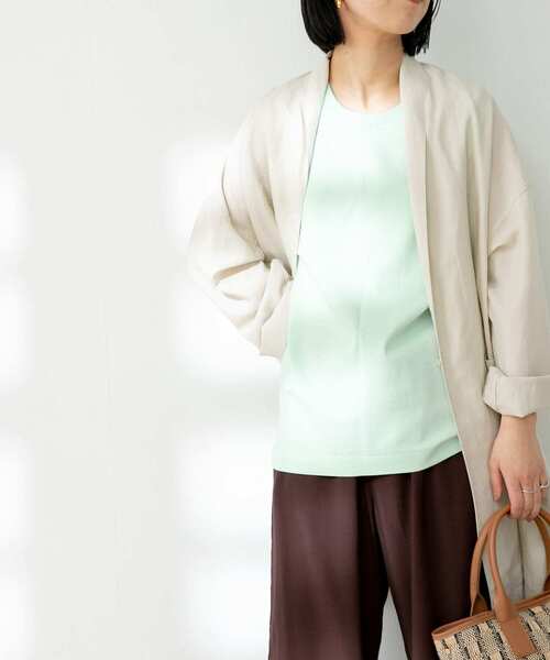 FORK&SPOON(フォークアンドスプーン)の「FORK&SPOON オーガニックコットンノースリーブTシャツ(Tシャツ/カットソー・レディース・オフホワイト/ブラウン/グリーン系その他/ブラック・ONE)」の14枚目の写真