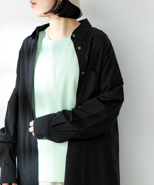 FORK&SPOON(フォークアンドスプーン)の「FORK&SPOON オーガニックコットンノースリーブTシャツ(Tシャツ/カットソー・レディース・オフホワイト/ブラウン/グリーン系その他/ブラック・ONE)」の19枚目の写真