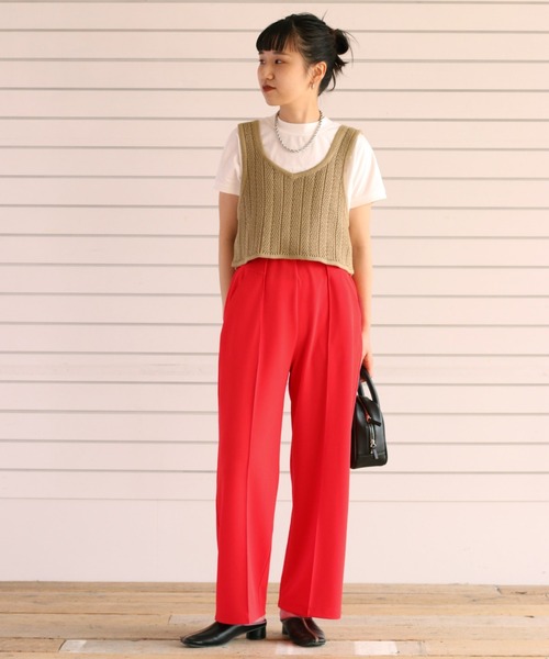 cepo(セポ)の「ジョーゼットテーパードパンツ(その他パンツ・レディース・ブラック/オレンジ/グリーン/オレンジ系その他/グリーン系その他・M)」の9枚目の写真