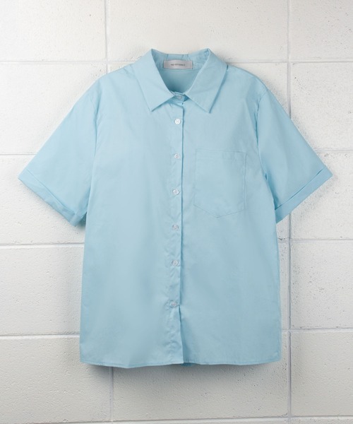 me+em select（ミームセレクト）の「【 ５色展開 】半袖ロールアップカラーコットンシャツ（シャツ/ブラウス・レディース・ホワイト/ライトブルー/パープル/グリーン/ライトイエロー・FREE）」の15枚目の写真