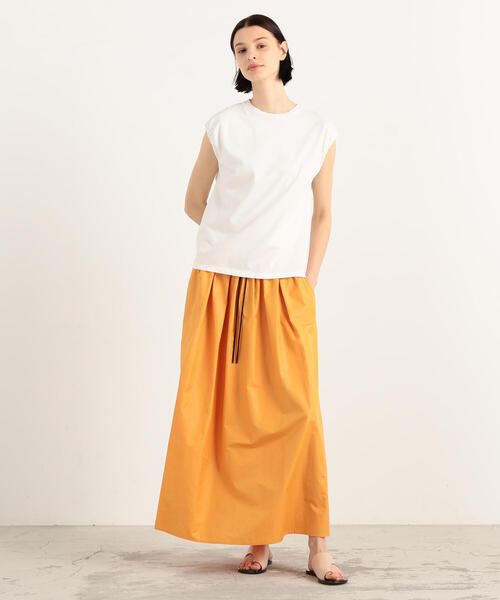 TOMORROWLAND （トゥモローランド）の「コンパクトコットン キャップスリーブプルオーバー（Tシャツ/カットソー・レディース・ホワイト/ブラック系その他/ブルー系その他3/チャコールグレー・S）」の13枚目の写真