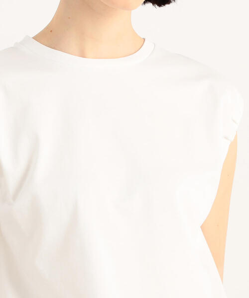 TOMORROWLAND （トゥモローランド）の「コンパクトコットン キャップスリーブプルオーバー（Tシャツ/カットソー・レディース・ホワイト/ブラック系その他/ブルー系その他3/チャコールグレー・S）」の10枚目の写真