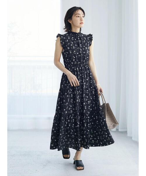 ELENCARE DUE(エレンカーレデュエ)の「・ELENCARE DUE フラワーティアードワンピ(ワンピース・レディース・ブラック/イエロー/アイボリー/ミント・FREE)」の6枚目の写真