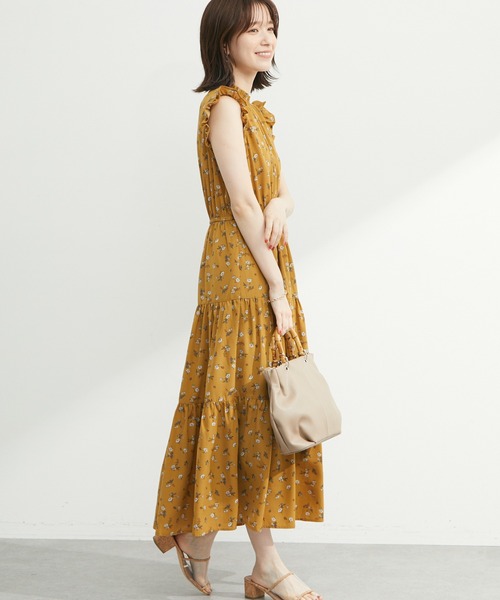 ELENCARE DUE(エレンカーレデュエ)の「・ELENCARE DUE フラワーティアードワンピ(ワンピース・レディース・ブラック/イエロー/アイボリー/ミント・FREE)」の2枚目の写真