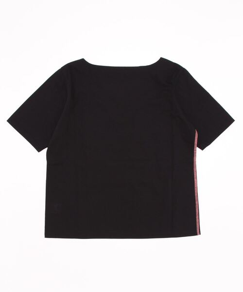 Q(キュー)の「ハートネック天竺5分袖T(Tシャツ/カットソー・レディース・ホワイト/ブラック/ブルー系その他・MEDIUM)」の5枚目の写真