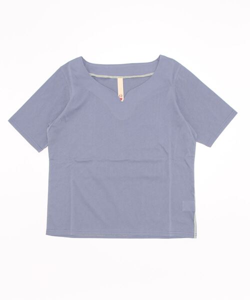 Q(キュー)の「ハートネック天竺5分袖T(Tシャツ/カットソー・レディース・ホワイト/ブラック/ブルー系その他・MEDIUM)」の11枚目の写真
