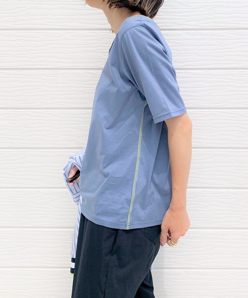 Q(キュー)の「ハートネック天竺5分袖T(Tシャツ/カットソー・レディース・ホワイト/ブラック/ブルー系その他・MEDIUM)」の12枚目の写真