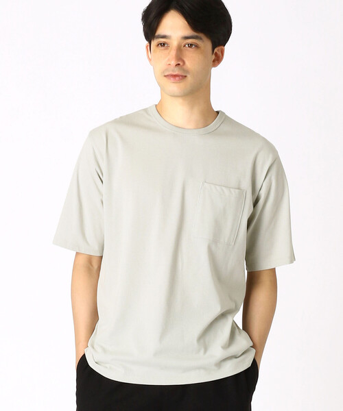 COMME CA ISM（コムサイズム）の「ひんやり　クルーネックTシャツ（Tシャツ/カットソー・メンズ・ホワイト/ライトグレー/ブラック/ブルー/グリーン/ミント・MEDIUM/LARGE）」の9枚目の写真