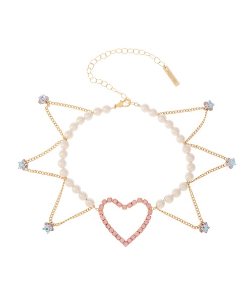 PAMEO POSE（パメオポーズ）の「Baby Diva Choker（ネックレス・レディース・ピンク/クリア/マルチ・FREE）」の2枚目の写真