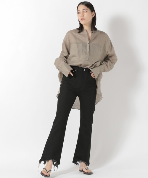 woadblue（ウォードブルー）の「【woadblue】ブーティーフレアブラックデニム（デニムパンツ・レディース・ブラック・24inch/25inch/26inch）」の4枚目の写真