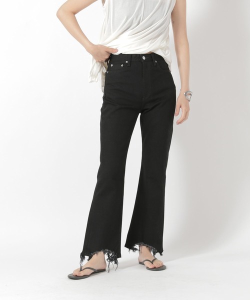 woadblue（ウォードブルー）の「【woadblue】ブーティーフレアブラックデニム（デニムパンツ・レディース・ブラック・24inch/25inch/26inch）」の7枚目の写真