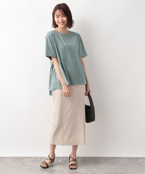 GLOBAL WORK(グローバルワーク)の「フハク切替ギャザーTシャツ半袖/280373(Tシャツ/カットソー・レディース・ブラック/アイボリー/ミント・MEDIUM/LARGE)」の19枚目の写真