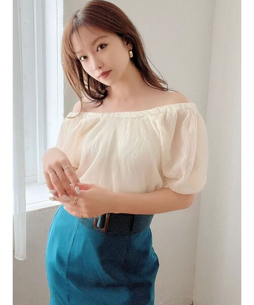 RESEXXY（リゼクシー）の「パワショルUネックブラウス（シャツ/ブラウス・レディース・その他1/アイボリー/その他・FREE）」の5枚目の写真