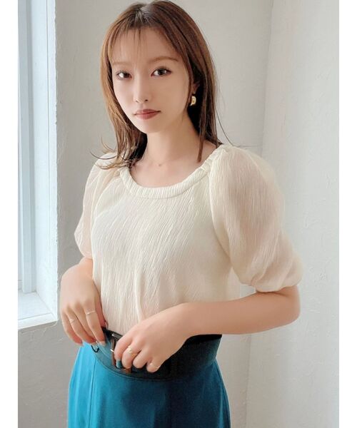 RESEXXY（リゼクシー）の「パワショルUネックブラウス（シャツ/ブラウス・レディース・その他1/アイボリー/その他・FREE）」の6枚目の写真