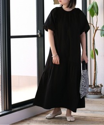 バルーンスリーブティアードワンピース