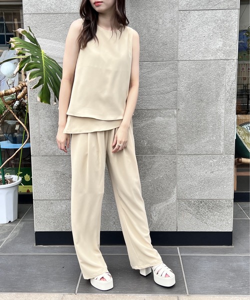 one way(ワンウェイ)の「レイヤードノースリチュニック(シャツ/ブラウス・レディース・ライトブルー/ブラック/ベージュ・FREE)」の18枚目の写真