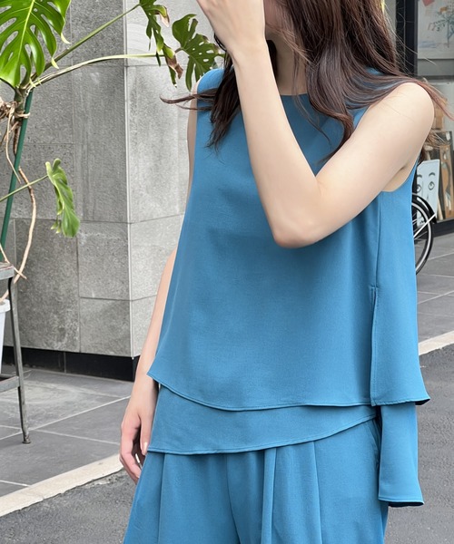 one way(ワンウェイ)の「レイヤードノースリチュニック(シャツ/ブラウス・レディース・ライトブルー/ブラック/ベージュ・FREE)」の22枚目の写真