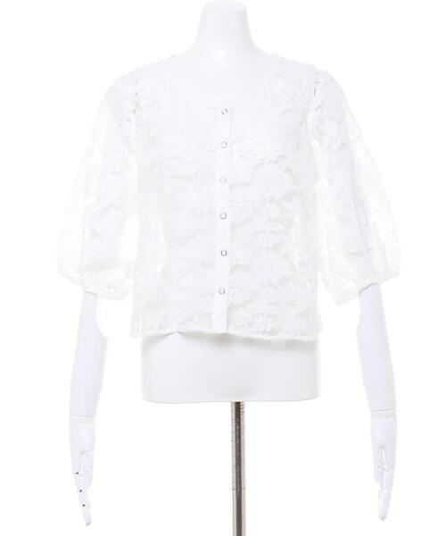 MLI'A(エムリア)の「スナップボタンチュールブラウス(シャツ/ブラウス・レディース・オフホワイト/ブラック・M)」の21枚目の写真