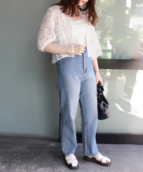 MLI'A(エムリア)の「スナップボタンチュールブラウス(シャツ/ブラウス・レディース・オフホワイト/ブラック・M)」の4枚目の写真