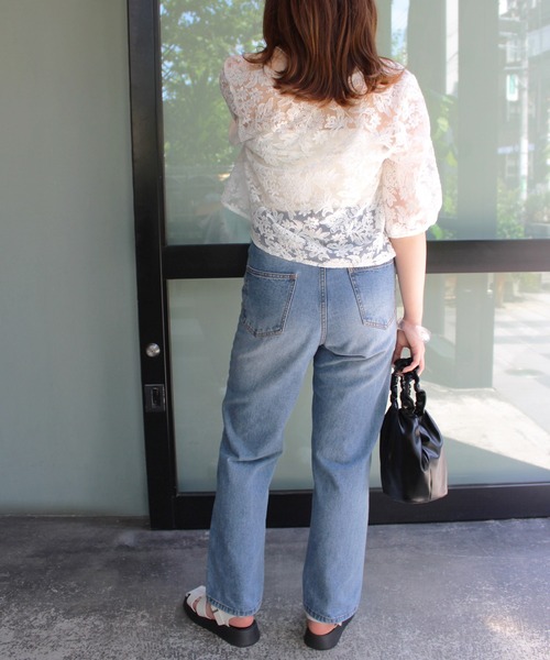 MLI'A(エムリア)の「スナップボタンチュールブラウス(シャツ/ブラウス・レディース・オフホワイト/ブラック・M)」の8枚目の写真