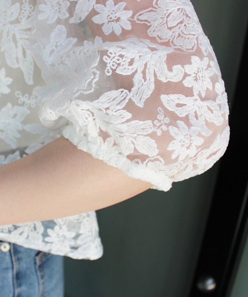 MLI'A(エムリア)の「スナップボタンチュールブラウス(シャツ/ブラウス・レディース・オフホワイト/ブラック・M)」の10枚目の写真