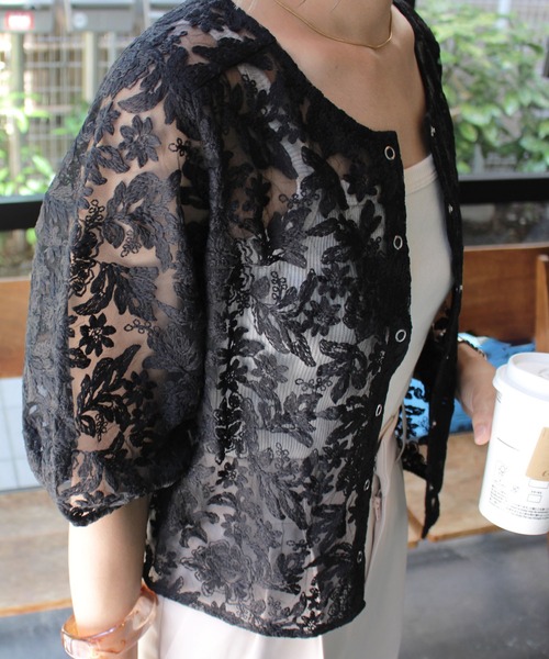 MLI'A(エムリア)の「スナップボタンチュールブラウス(シャツ/ブラウス・レディース・オフホワイト/ブラック・M)」の16枚目の写真