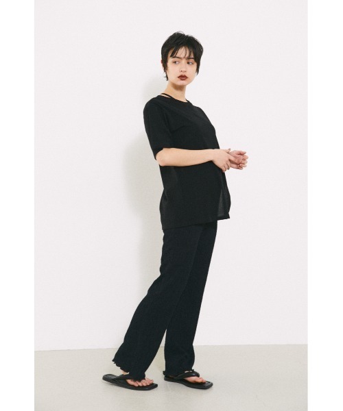 BLACK BY MOUSSY(ブラックバイマウジー)の「shirring cut pants(シャーリングカットパンツ)(その他パンツ・レディース・ホワイト/イエロー/ブラック・FREE)」の8枚目の写真