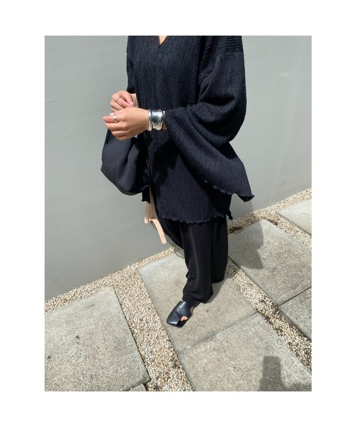 BLACK BY MOUSSY(ブラックバイマウジー)の「shirring cut pants(シャーリングカットパンツ)(その他パンツ・レディース・ホワイト/イエロー/ブラック・FREE)」の6枚目の写真