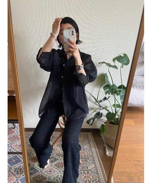 BLACK BY MOUSSY(ブラックバイマウジー)の「shirring cut pants(シャーリングカットパンツ)(その他パンツ・レディース・ホワイト/イエロー/ブラック・FREE)」の4枚目の写真