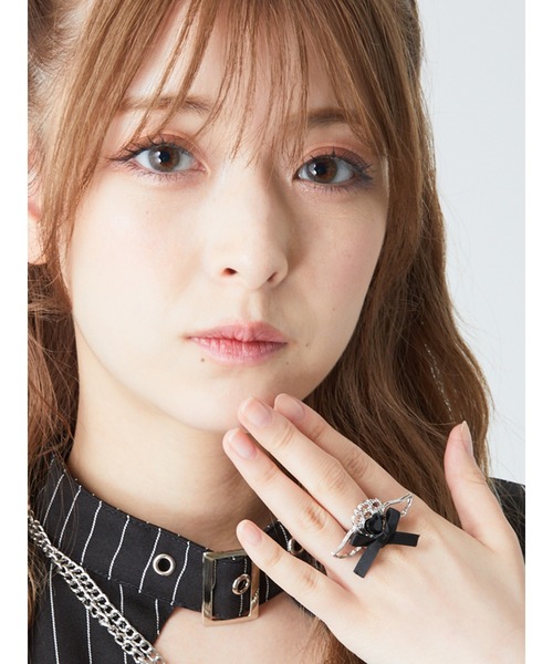 Ank Rouge（アンクルージュ）の「ハートエンジェルリング（リング・レディース・ブラック/ピンク・FREE）」の7枚目の写真