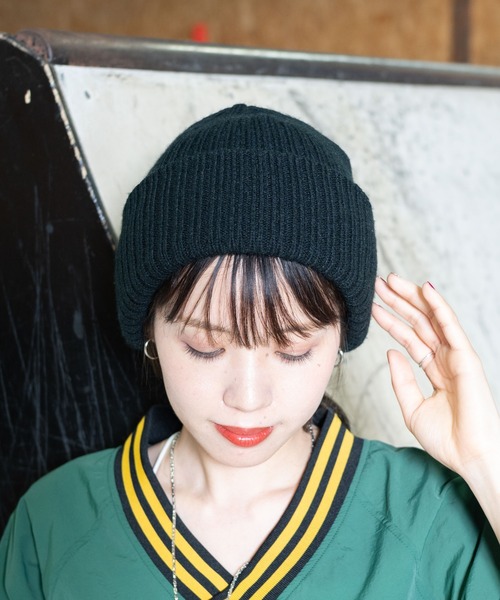 WEGO（ウィゴー）の「WEGO/カラーショートビーニー（ニットキャップ/ビーニー・メンズ・ブラック/カーキ・FREE）」の4枚目の写真