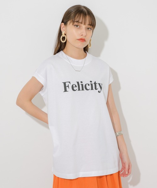 Dignite collier（ディニテコリエ）の「Dignite collier フェリシテT（Tシャツ/カットソー・レディース・ホワイト/オレンジ/グリーン・FREE）」の2枚目の写真