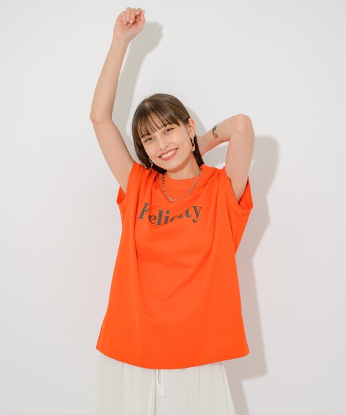 Dignite collier（ディニテコリエ）の「Dignite collier フェリシテT（Tシャツ/カットソー・レディース・ホワイト/オレンジ/グリーン・FREE）」の3枚目の写真