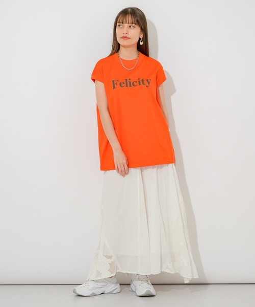 Dignite collier（ディニテコリエ）の「Dignite collier フェリシテT（Tシャツ/カットソー・レディース・ホワイト/オレンジ/グリーン・FREE）」の6枚目の写真