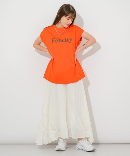 Dignite collier（ディニテコリエ）の「Dignite collier フェリシテT（Tシャツ/カットソー・レディース・ホワイト/オレンジ/グリーン・FREE）」の16枚目の写真