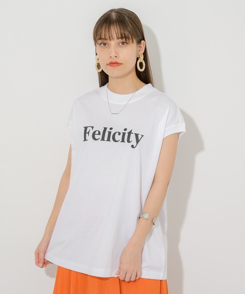 Dignite collier（ディニテコリエ）の「Dignite collier フェリシテT（Tシャツ/カットソー・レディース・ホワイト/オレンジ/グリーン・FREE）」の8枚目の写真