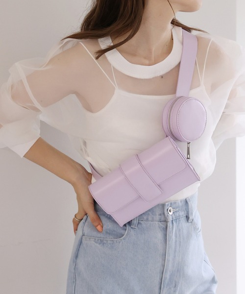 one after another NICE CLAUP（ワンアフターアナザーナイスクラップ）の「ミニポーチ付きボディBAG（ショルダーバッグ・レディース・アイボリー/ブラウン/ラベンダー・FREE）」の3枚目の写真