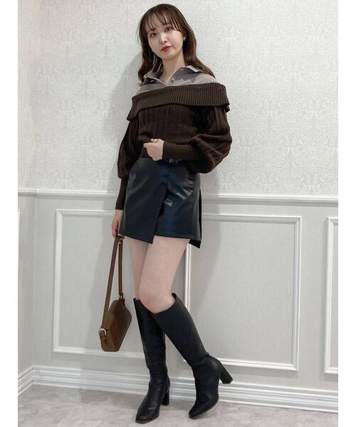 dazzlin（ダズリン）の「プチボタンショートスカパン（スカート・レディース・ブラック/ネイビー・SMALL/MEDIUM）」の11枚目の写真